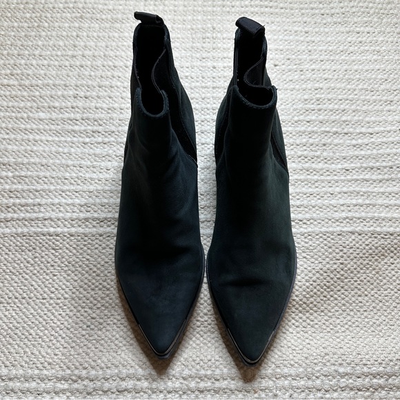 ACNE STUDIOS black suede leather Jensen pointed toe Chelsea boots 37 - Picture 2 of 12